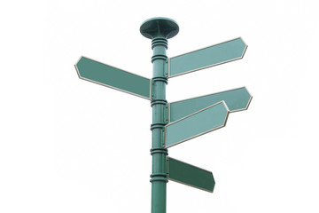Crossroad signpost, Sign Post opposite directions. Blank for Copy Space.
