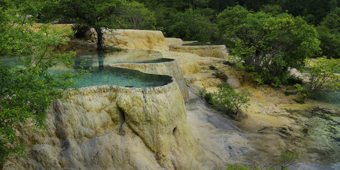 Natural blue pool ,Huanglong, Sichuan,China 