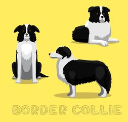 Dog Border Collie Cartoon Vector Illustration