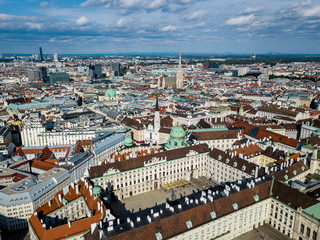 Obraz premium View of Vienna in Austria from the air