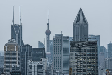 Modern skyscrapers in central district of Shanghai