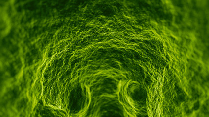3d render abstract macro background. Microscopic macro closeup of inner surface. Camera passing in tunnel displaced with fractal noise texture.