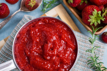Red strawberry jam