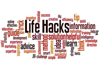 Life hacks word cloud concept 5