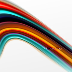 Fluid liquid mixing colors concept on light grey background, curve flow, trendy abstract layout template for business or technology presentation or web brochure cover, wallpaper