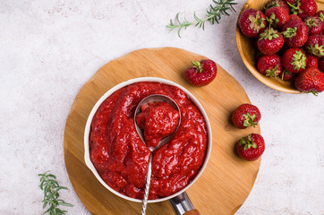 Red strawberry jam