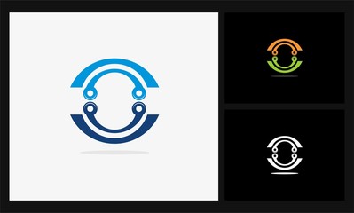Fototapeta premium round circle tech connection logo