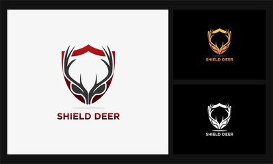 Fototapeta premium shield deer icon logo