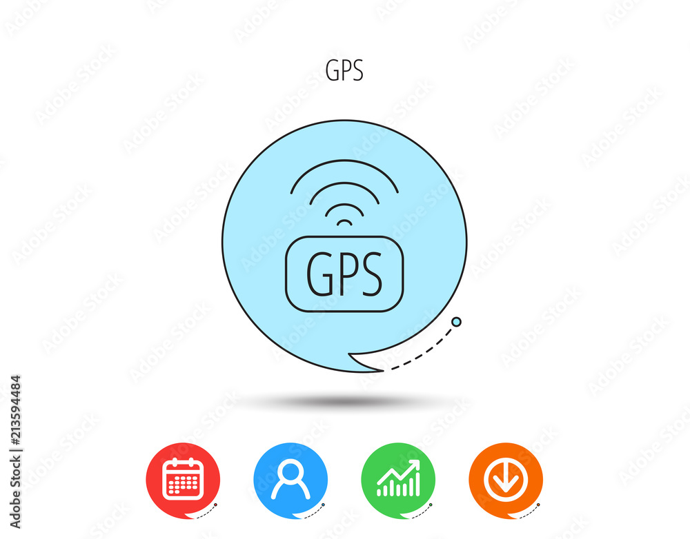 Poster gps navigation icon. map positioning sign.