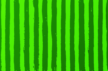 Green Striped Watermelon Texture with hand drawn brush strokes.