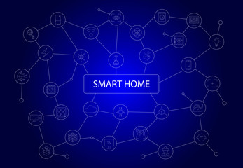 Smart home word with icons	