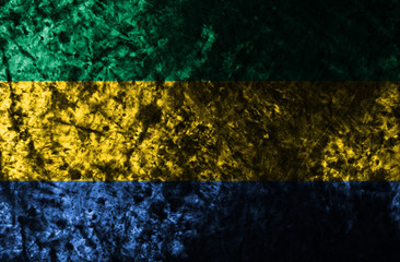 Gabon grunge flag on old dirty wall