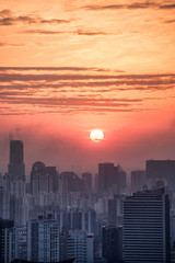 Obraz premium skyline of Shanghai at sunset