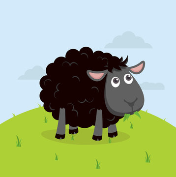 Cute Black sheep eat grass cartoon Stock Vector | Adobe Stock Cute Black sheep eat grass cartoon Stock Vector | Adobe Stock