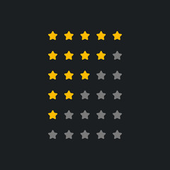 set of rating symbol for dark theme