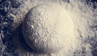 Dough covered with flour food photography recipe idea