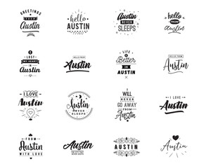 Greeting cards, vector design. Isolated logos. Typography set. © pavector