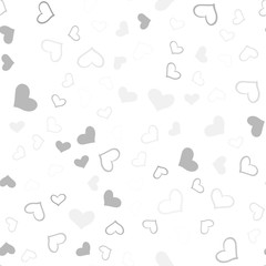 Light Gray vector seamless background with hearts.