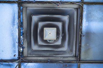 Ventilation system on the roof of the building.