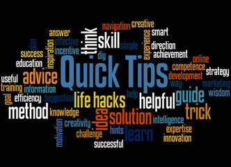 Quick tips word cloud concept 2