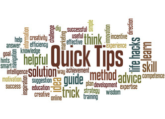 Quick tips word cloud concept