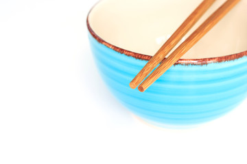 chopsticks bowl tradition chinese japanese on white background