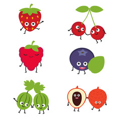 Cartoon vector fruits