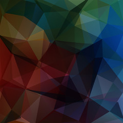Background of brown, blue, black, green geometric shapes. Dark mosaic pattern. Vector EPS 10. Vector illustration
