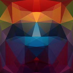 Abstract colorful background consisting of red, yellow, blue, green, purple triangles. Geometric design for business presentations or web template banner flyer. Vector illustration