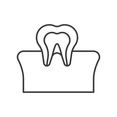 Tooth and gum outline icon, dental care set
