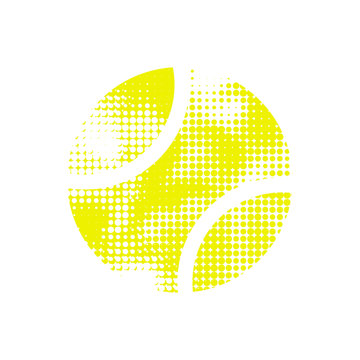 Yellow Halftone Tennis Ball