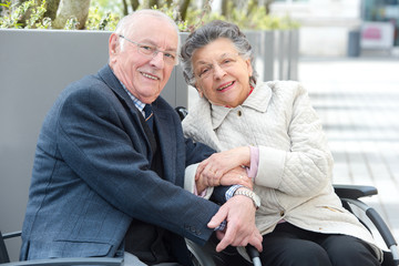 senior couple outdoors