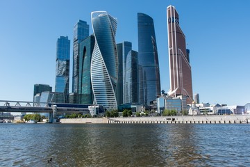 Moscow City on the river
