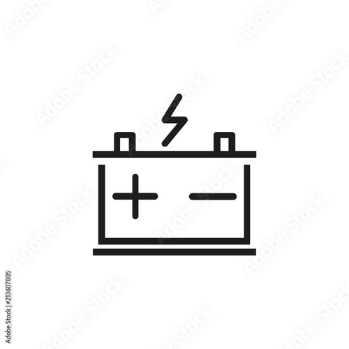 Car Battery Line Icon Aculator High Voltage Charge Car Battery Line Icon Aculator High Voltage Charge Energy Concept Can Be Used For Topics Like Automobiles Maintenance