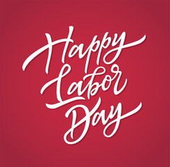 Happy labor day - vector hand drawn brush pen lettering