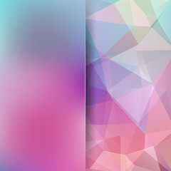 Obraz premium Background made of pink, purple triangles. Square composition with geometric shapes and blur element. Eps 10