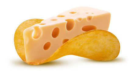 Piece of cheese and chips