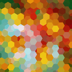 Abstract hexagons vector background. Colorful geometric vector illustration. Creative design template. Yellow, red, green colors.