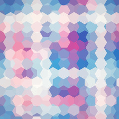 Fototapeta premium Abstract hexagons vector background. Geometric vector illustration. Creative design template. White, pink, blue colors.