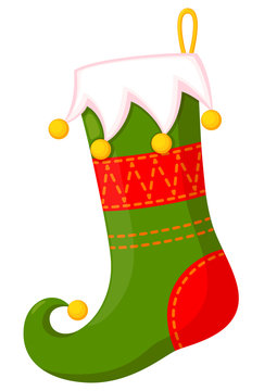 Colorful cartoon christmas stocking