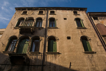 Buildings in the historic town of Vittorio Veneto in the Veneto region of north east Italy
