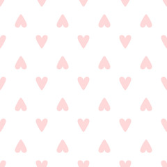 Repeated hearts drawn by hand. Cute romantic seamless pattern. Endless print for girls. - 213610887