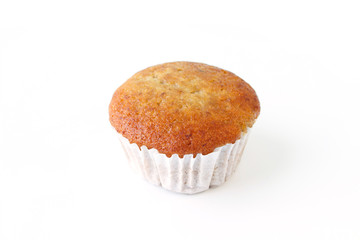 banana cake muffin cupcake pastry on white background