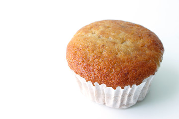 banana cake muffin cupcake pastry on white background
