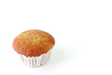 banana cake muffin cupcake pastry on white background