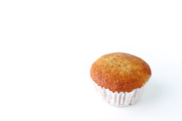 banana cake muffin cupcake pastry on white background