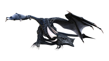 Fototapeta premium 3D Rendering Fantasy Dragon on White