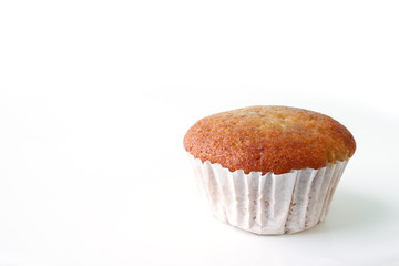 banana cake muffin cupcake pastry on white background