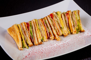 Delicious ham sandwiches