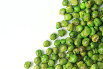 green peas isolated on white background